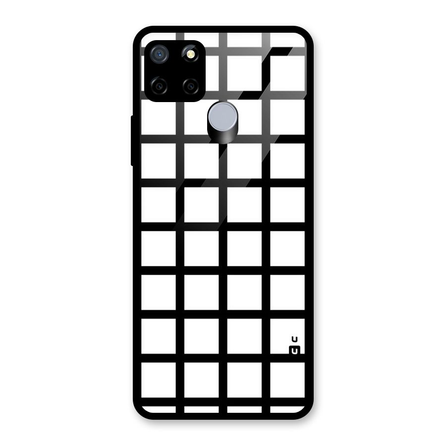 Aesthetic Grid Lines Glass Back Case for Realme C12