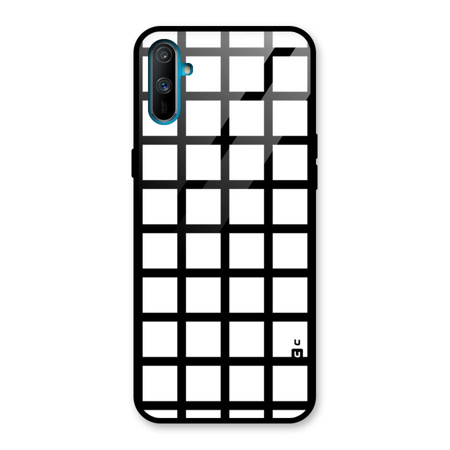 Aesthetic Grid Lines Glass Back Case for Realme C3