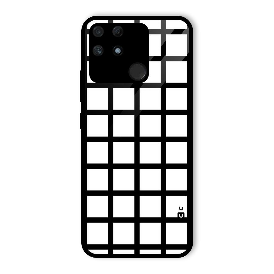 Aesthetic Grid Lines Glass Back Case for Realme Narzo 50A