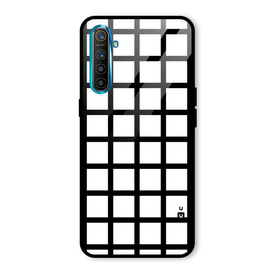 Aesthetic Grid Lines Glass Back Case for Realme X2