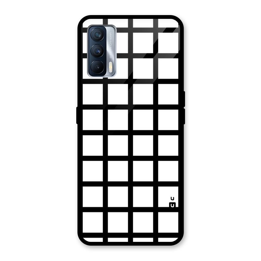 Aesthetic Grid Lines Glass Back Case for Realme X7