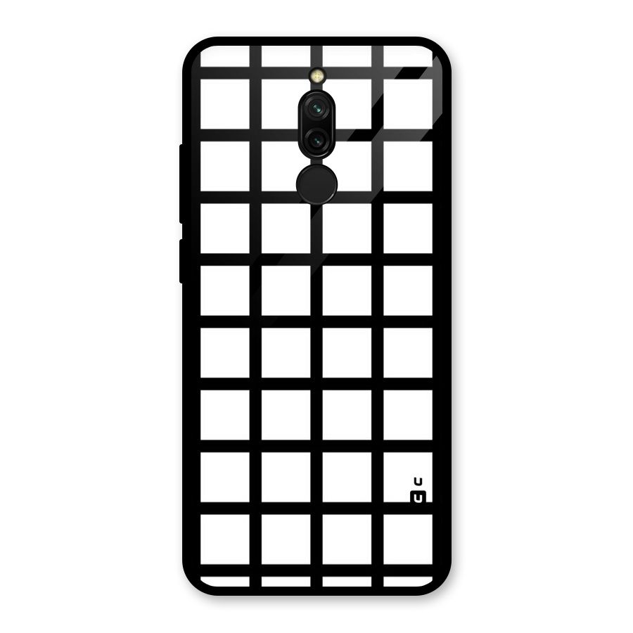 Aesthetic Grid Lines Glass Back Case for Redmi 8