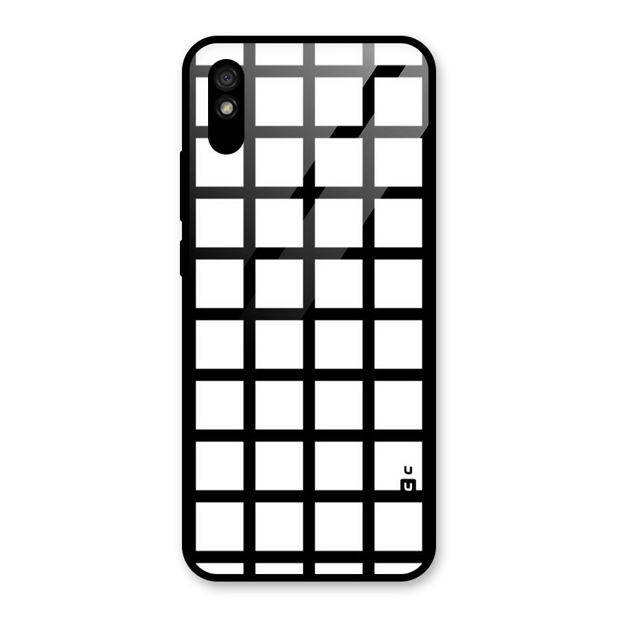 Aesthetic Grid Lines Glass Back Case for Redmi 9A