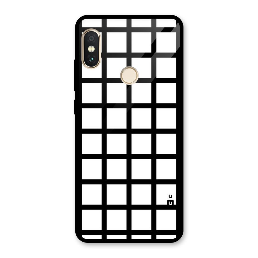 Aesthetic Grid Lines Glass Back Case for Redmi Note 5 Pro