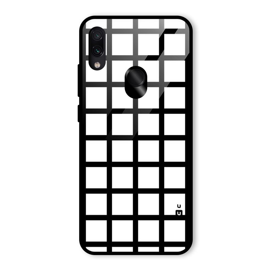 Aesthetic Grid Lines Glass Back Case for Redmi Note 7S