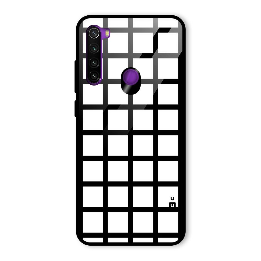 Aesthetic Grid Lines Glass Back Case for Redmi Note 8