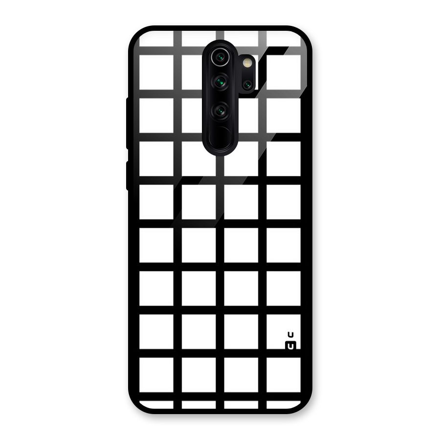 Aesthetic Grid Lines Glass Back Case for Redmi Note 8 Pro