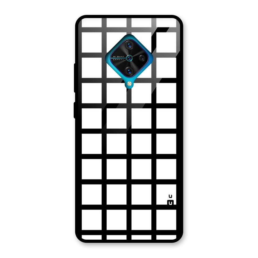 Aesthetic Grid Lines Glass Back Case for Vivo S1 Pro