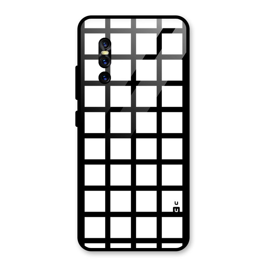 Aesthetic Grid Lines Glass Back Case for Vivo V15 Pro