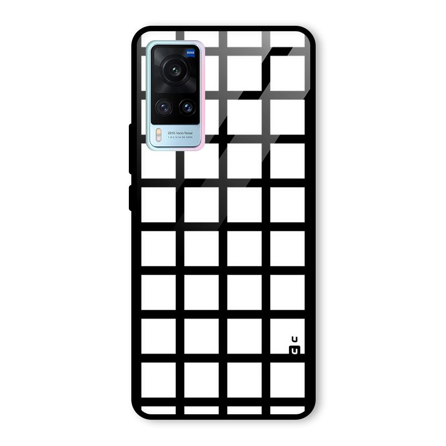 Aesthetic Grid Lines Glass Back Case for Vivo X60