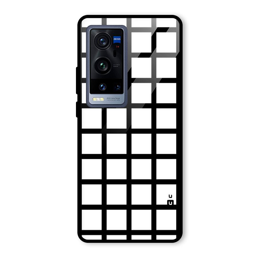 Aesthetic Grid Lines Glass Back Case for Vivo X60 Pro Plus