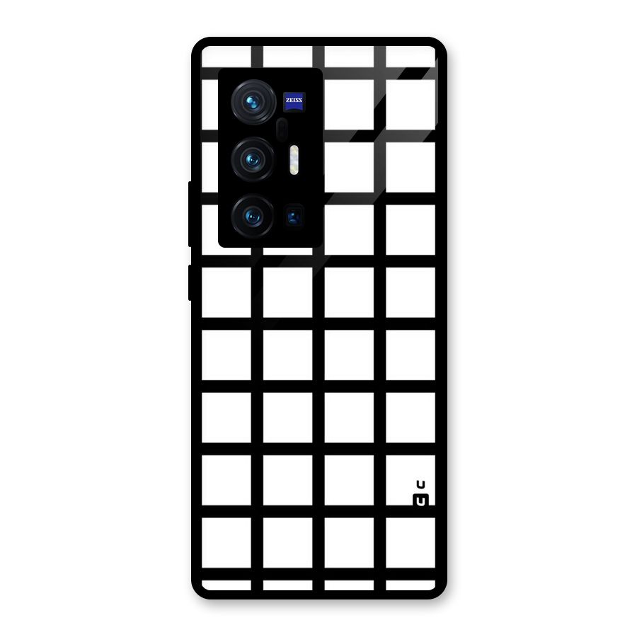 Aesthetic Grid Lines Glass Back Case for Vivo X70 Pro Plus