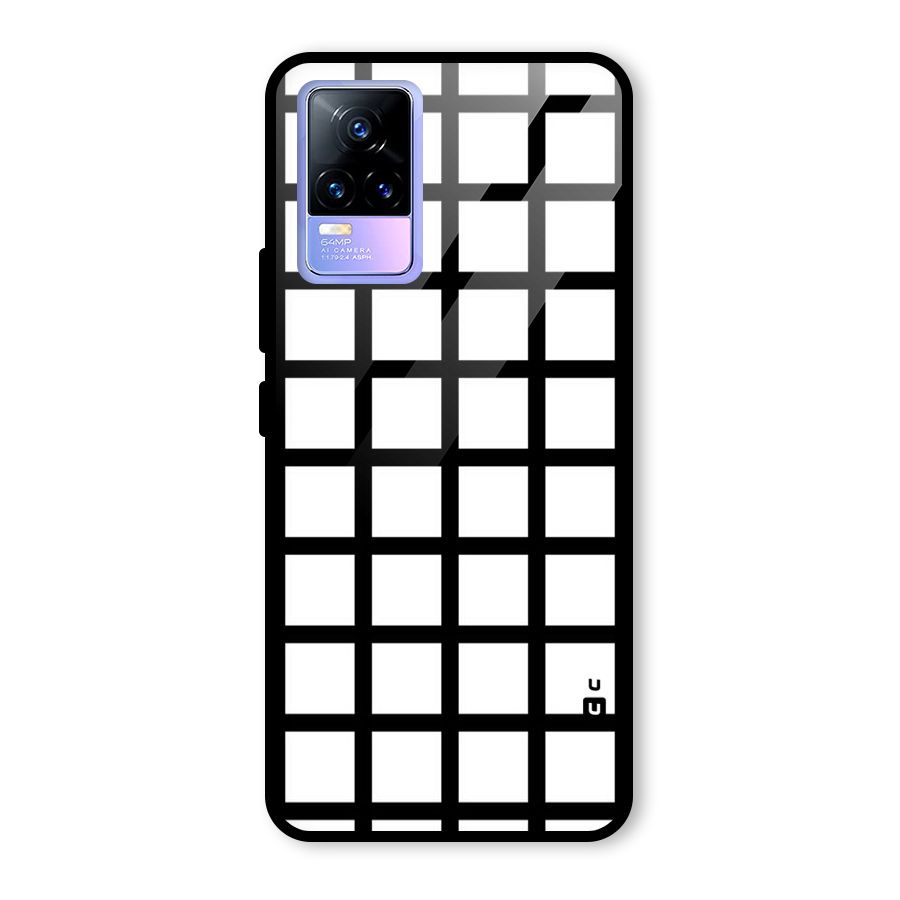 Aesthetic Grid Lines Glass Back Case for Vivo Y73