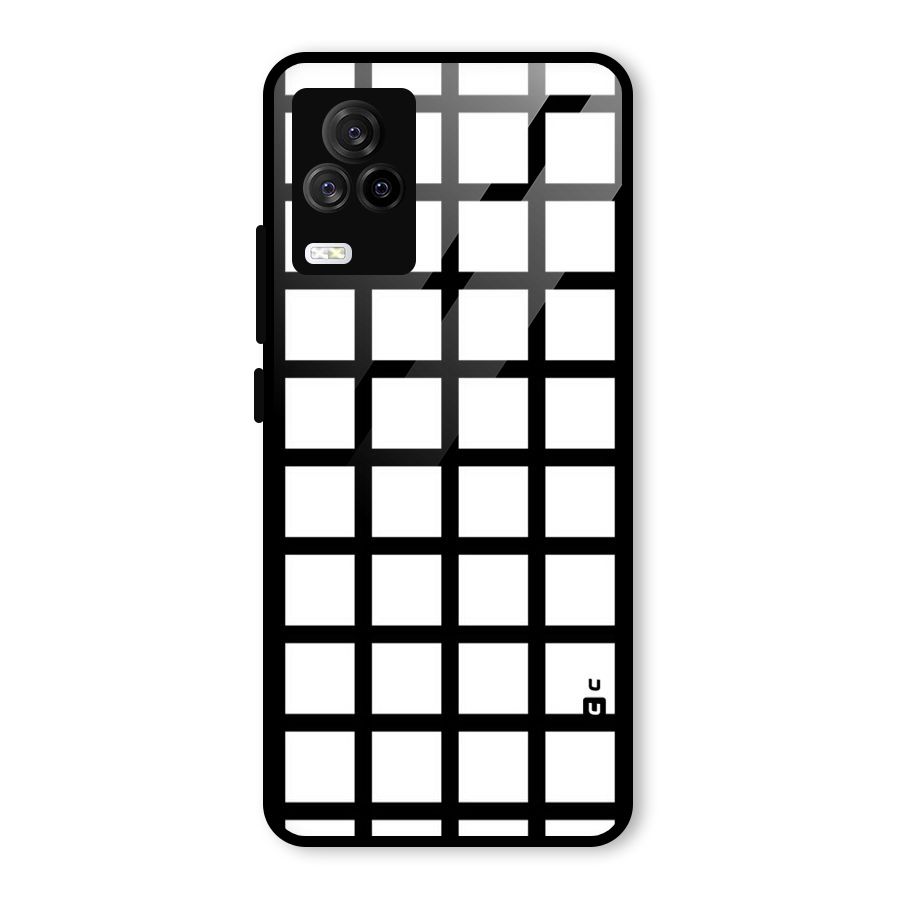 Aesthetic Grid Lines Glass Back Case for Vivo iQOO 7 Legend 5G