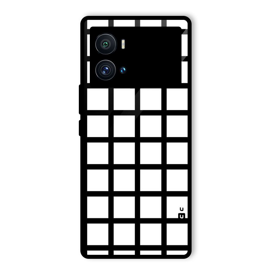 Aesthetic Grid Lines Glass Back Case for Vivo iQOO 9 Pro