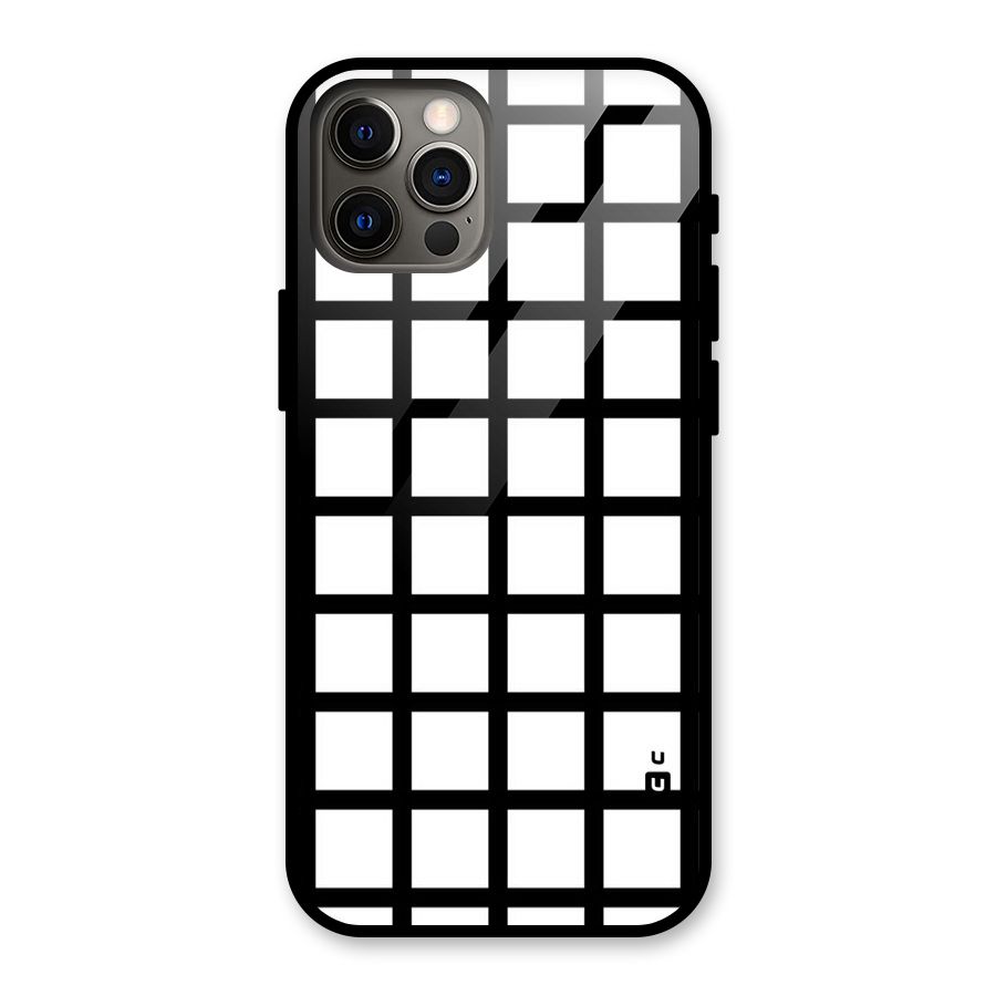 Aesthetic Grid Lines Glass Back Case for iPhone 12 Pro
