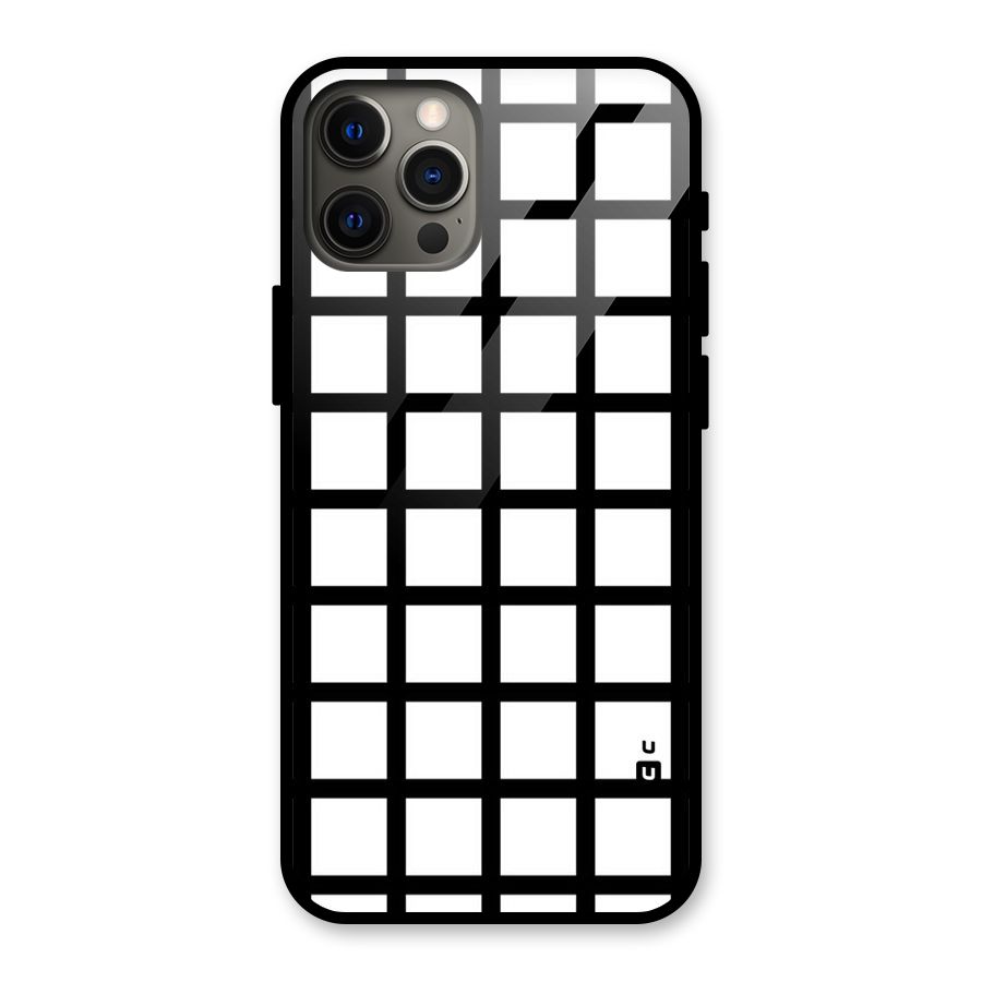 Aesthetic Grid Lines Glass Back Case for iPhone 12 Pro Max