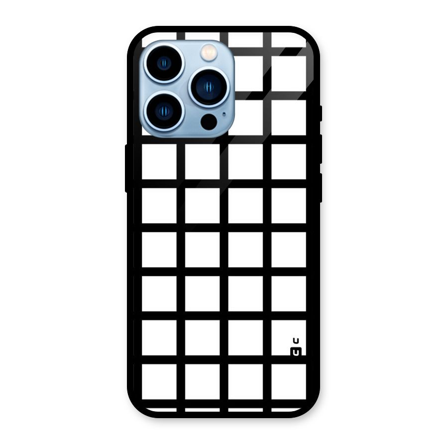 Aesthetic Grid Lines Glass Back Case for iPhone 13 Pro