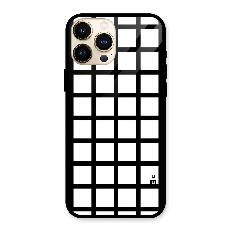 Aesthetic Grid Lines Glass Back Case for iPhone 13 Pro Max