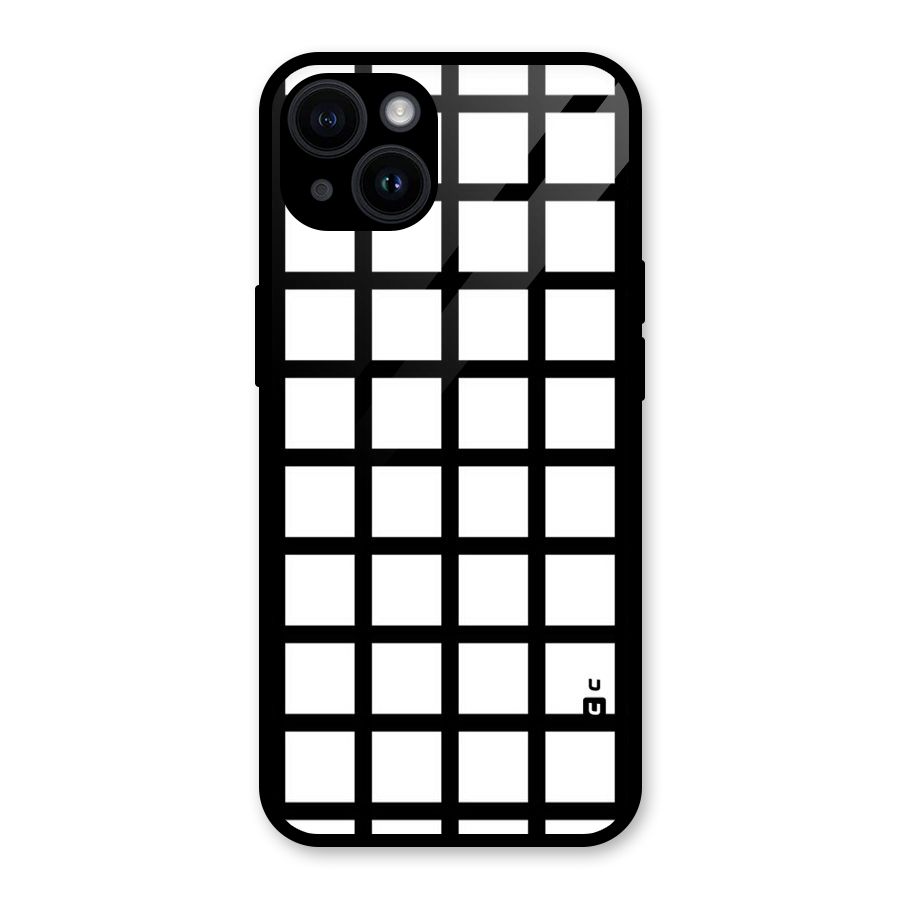 Aesthetic Grid Lines Glass Back Case for iPhone 14