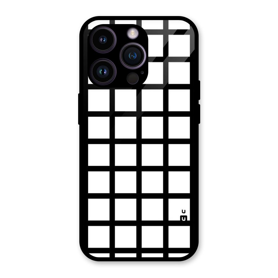 Aesthetic Grid Lines Glass Back Case for iPhone 14 Pro