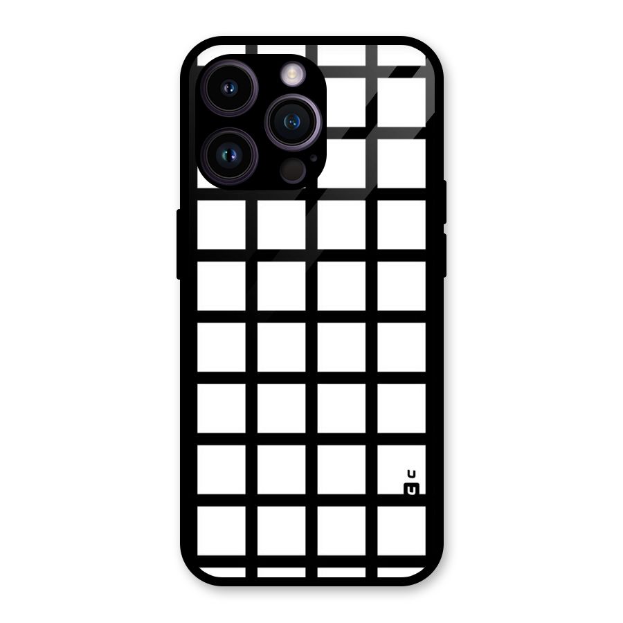 Aesthetic Grid Lines Glass Back Case for iPhone 14 Pro Max
