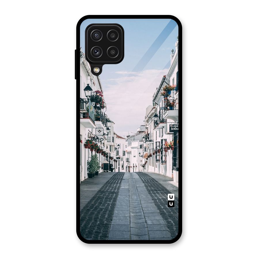 Aesthetic Street Glass Back Case for Galaxy A22 4G