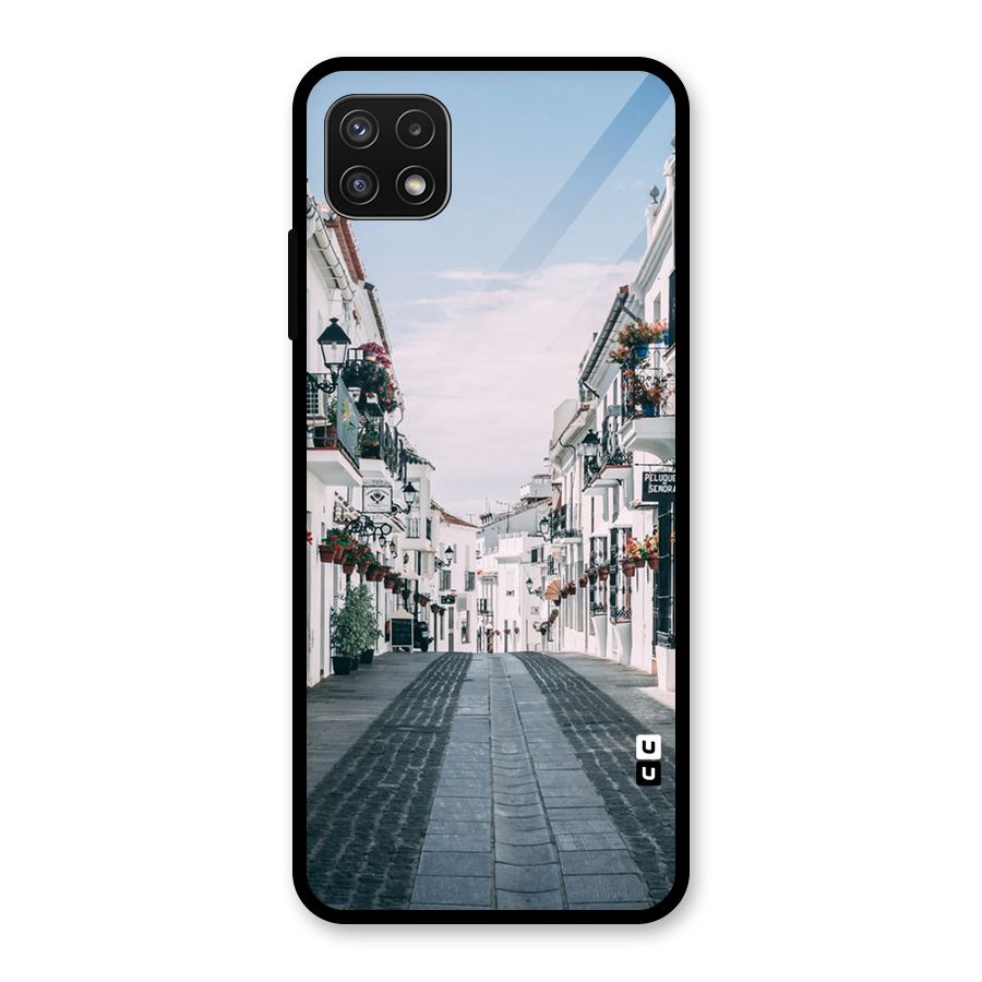 Aesthetic Street Glass Back Case for Galaxy A22 5G