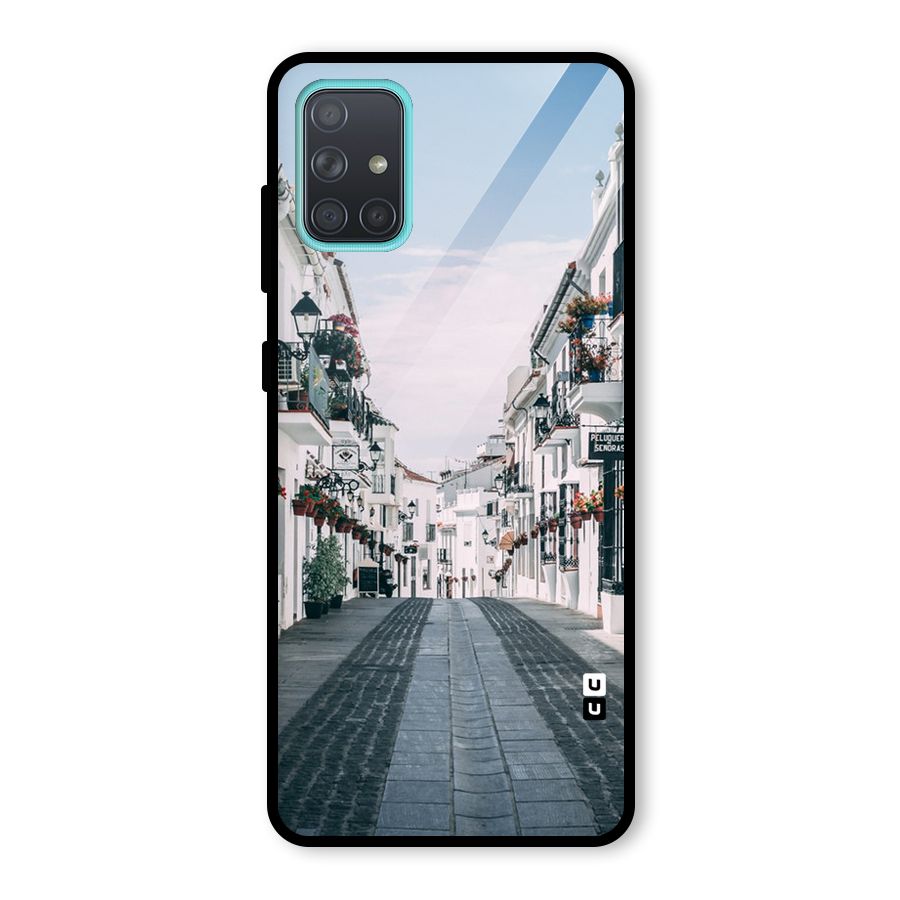 Aesthetic Street Glass Back Case for Galaxy A71