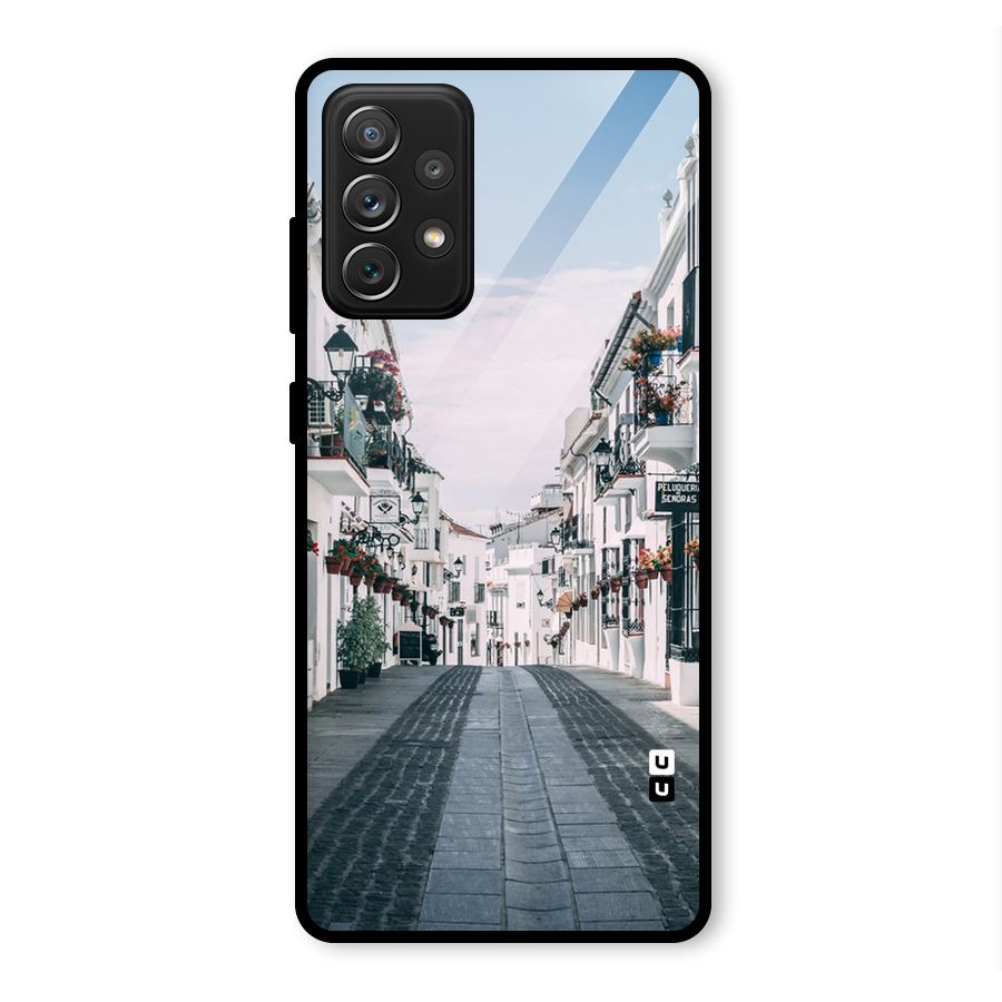 Aesthetic Street Glass Back Case for Galaxy A72