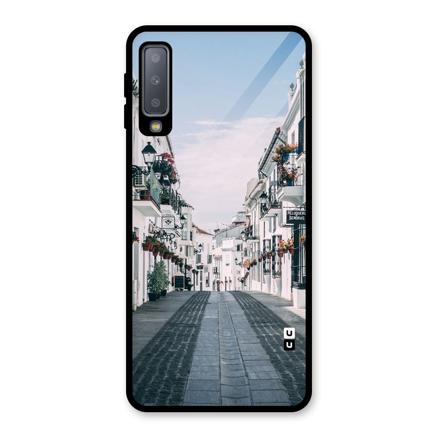 Aesthetic Street Glass Back Case for Galaxy A7 (2018)