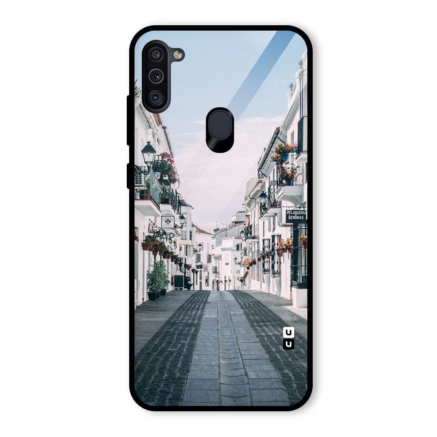 Aesthetic Street Glass Back Case for Galaxy M11