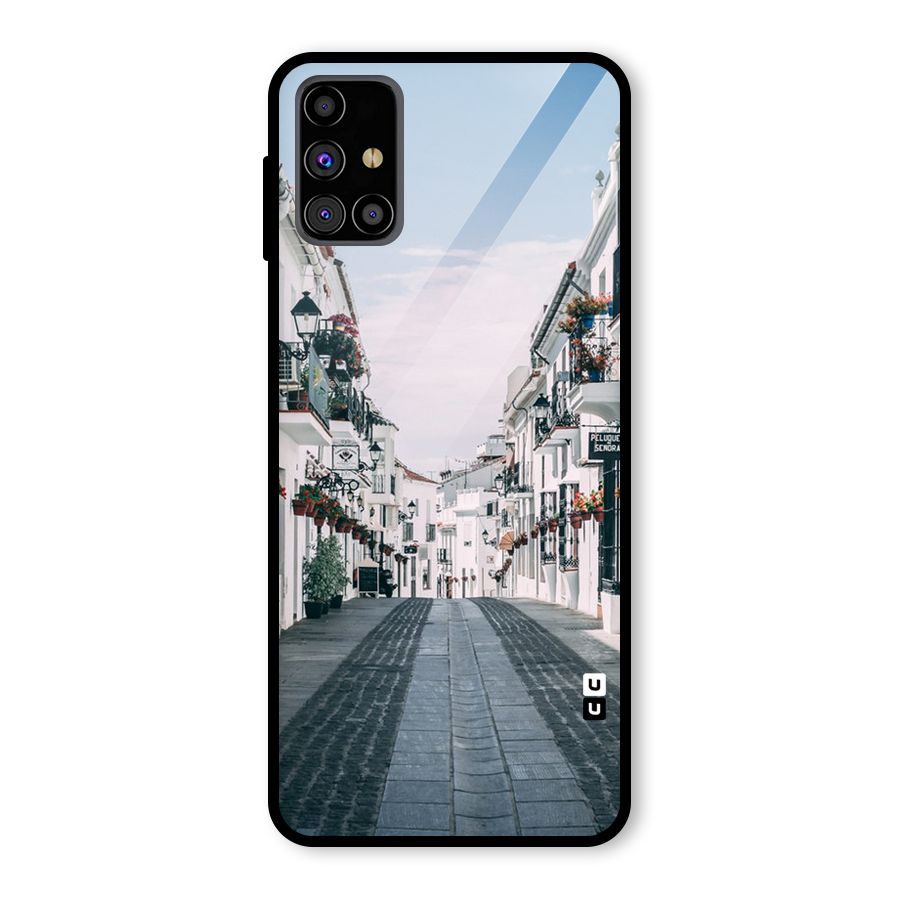 Aesthetic Street Glass Back Case for Galaxy M31s