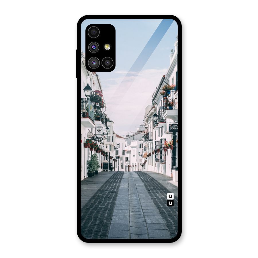 Aesthetic Street Glass Back Case for Galaxy M51