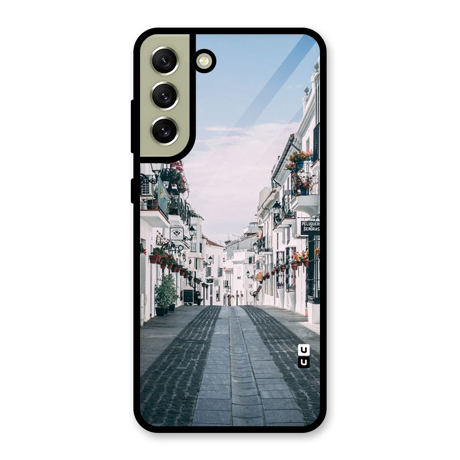 Aesthetic Street Glass Back Case for Galaxy S21 FE 5G