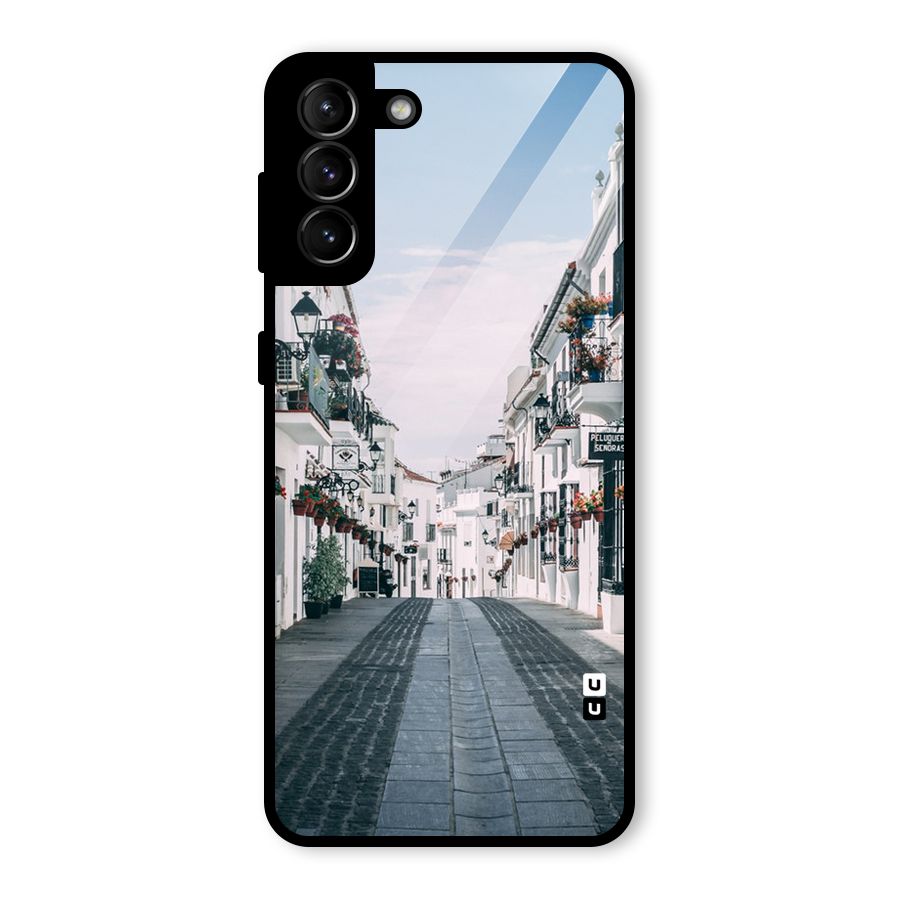 Aesthetic Street Glass Back Case for Galaxy S21 Plus