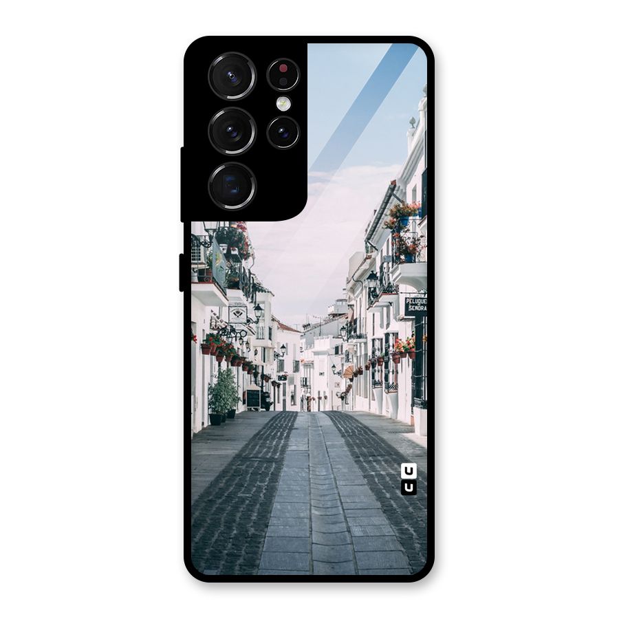 Aesthetic Street Glass Back Case for Galaxy S21 Ultra 5G
