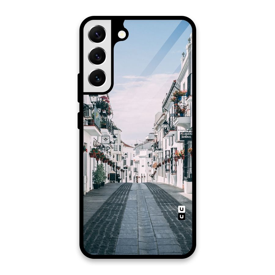 Aesthetic Street Glass Back Case for Galaxy S22 Plus 5G