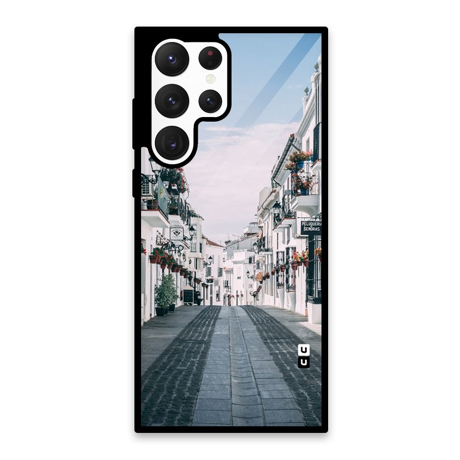 Aesthetic Street Glass Back Case for Galaxy S22 Ultra 5G