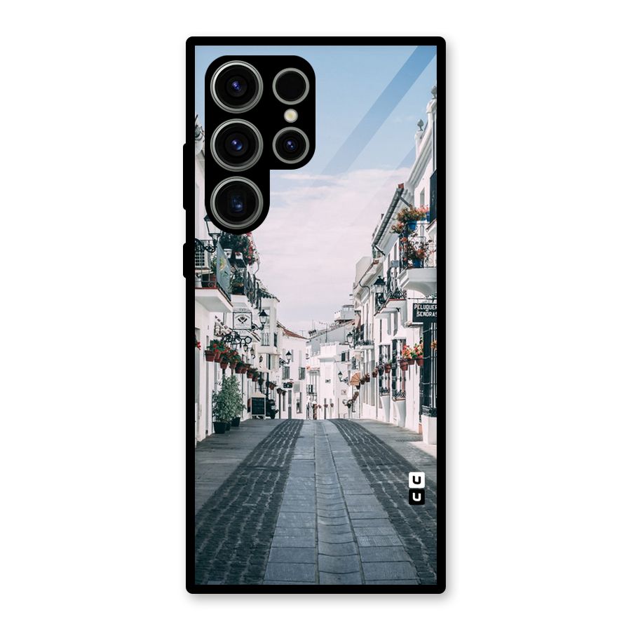 Aesthetic Street Glass Back Case for Galaxy S23 Ultra