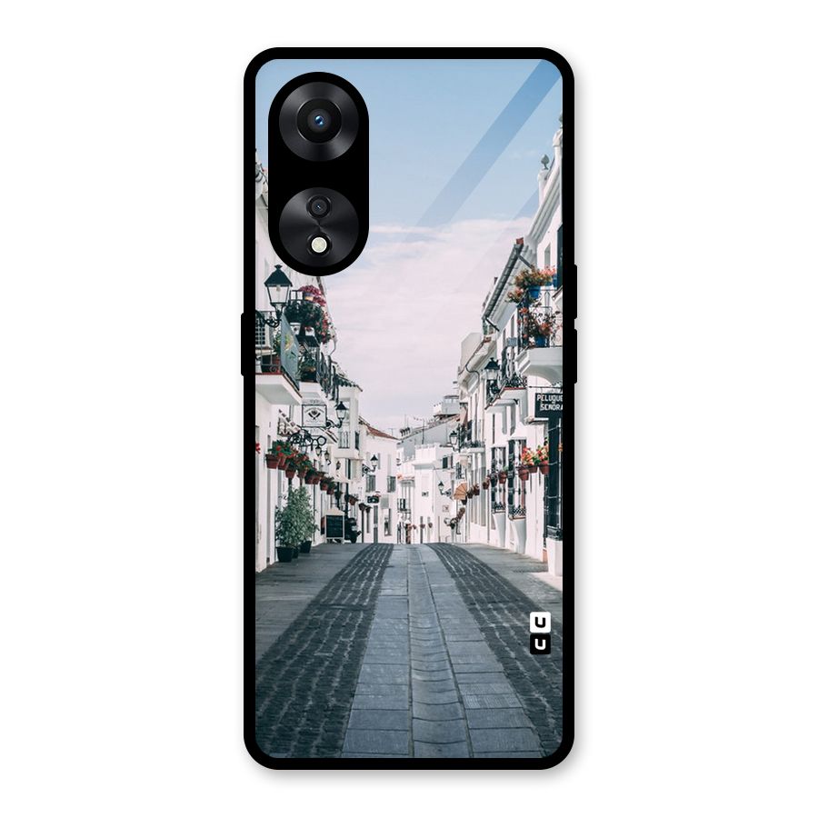 Aesthetic Street Glass Back Case for Oppo A78