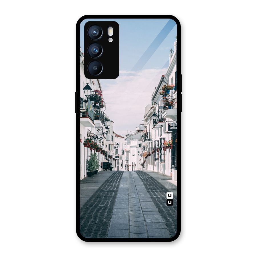 Aesthetic Street Glass Back Case for Oppo Reno6 5G