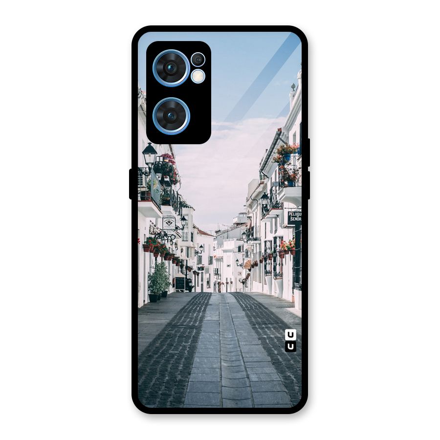 Aesthetic Street Glass Back Case for Oppo Reno7 5G