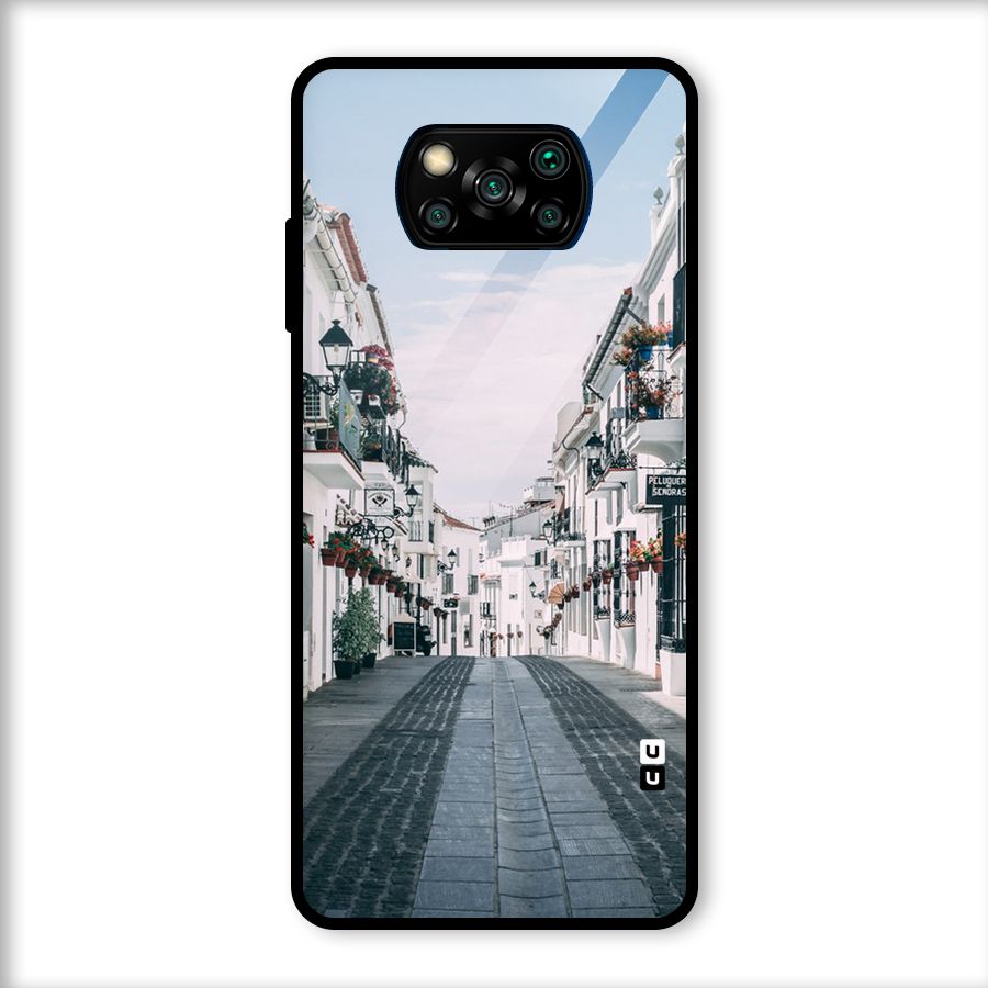 Aesthetic Street Glass Back Case for Poco X3
