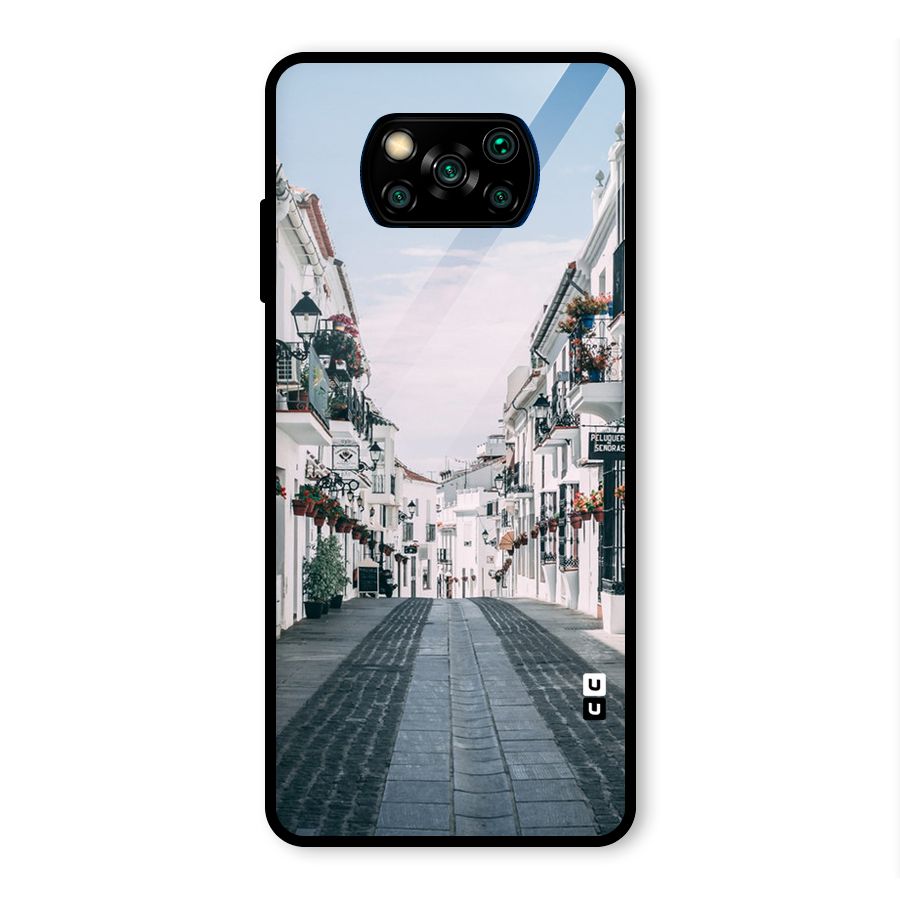 Aesthetic Street Glass Back Case for Poco X3 Pro