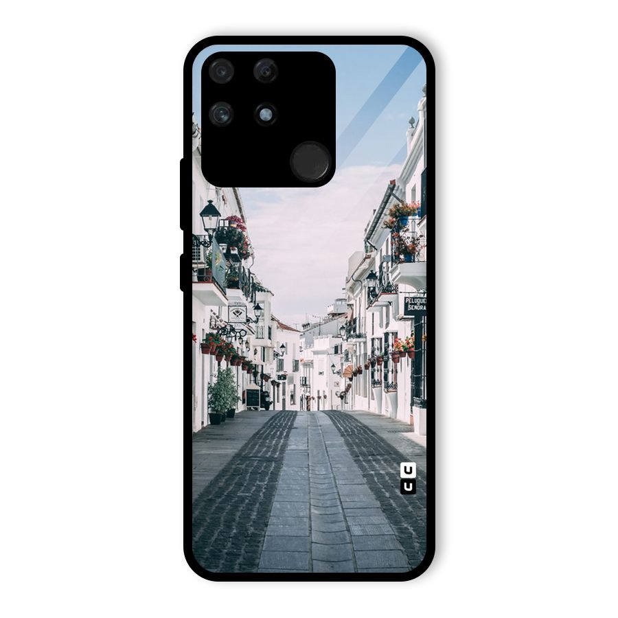Aesthetic Street Glass Back Case for Realme Narzo 50A