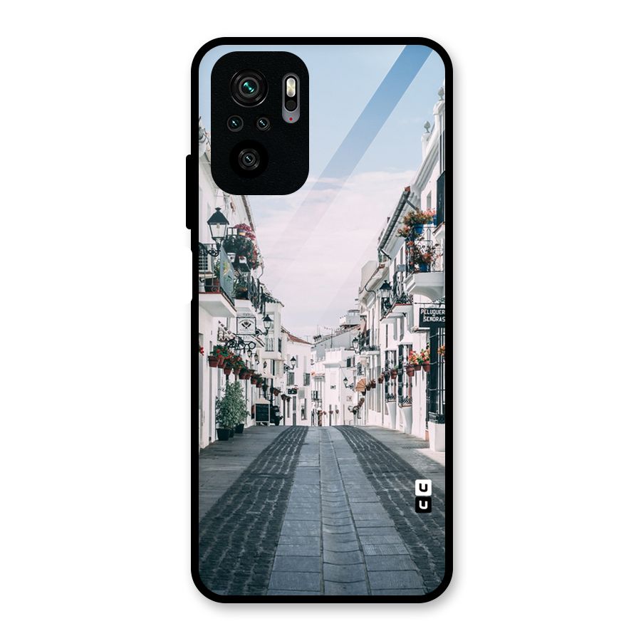 Aesthetic Street Glass Back Case for Redmi Note 10S