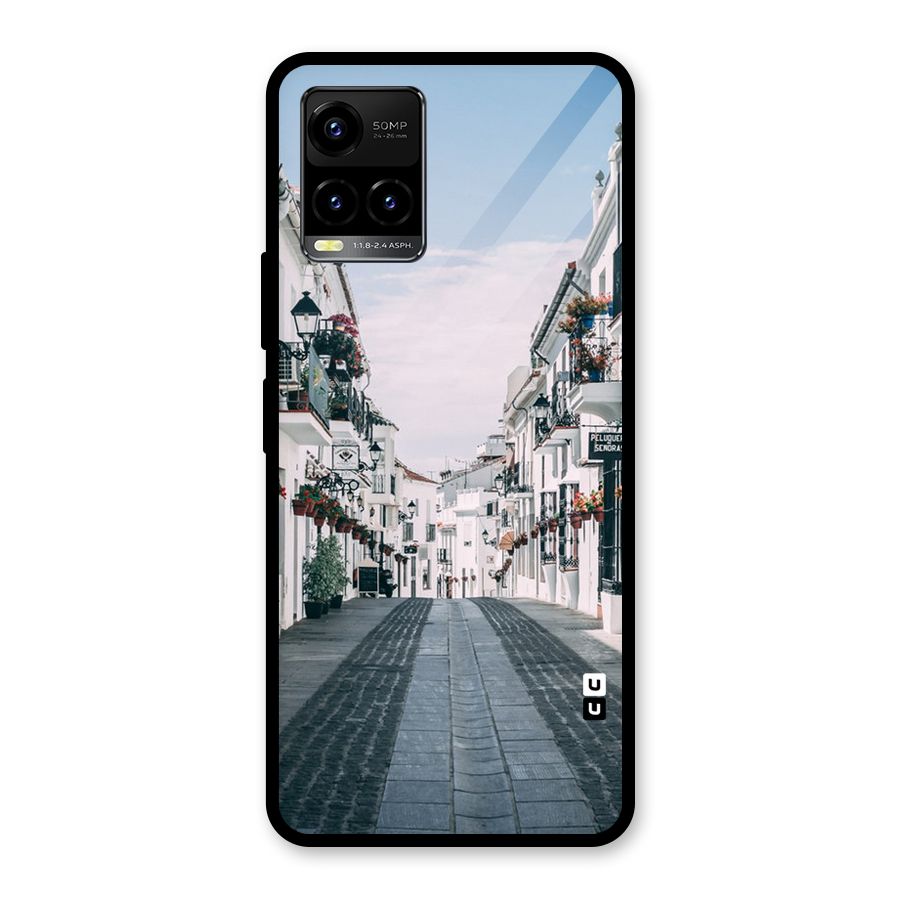 Aesthetic Street Glass Back Case for Vivo Y21A