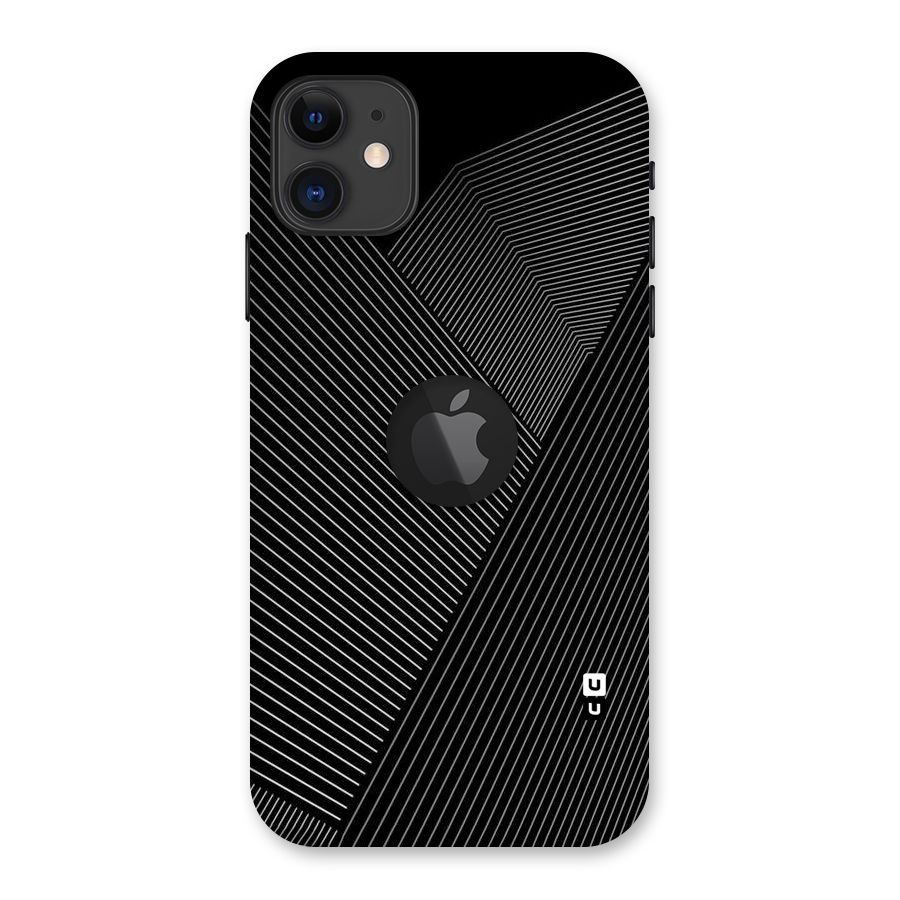 Aesthetic White Stripes Back Case for iPhone 11 Logo Cut