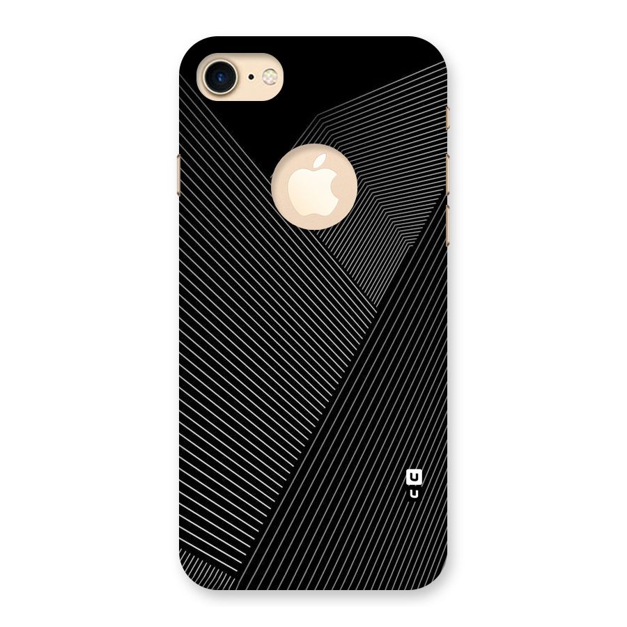 Aesthetic White Stripes Back Case for iPhone 7 Logo Cut